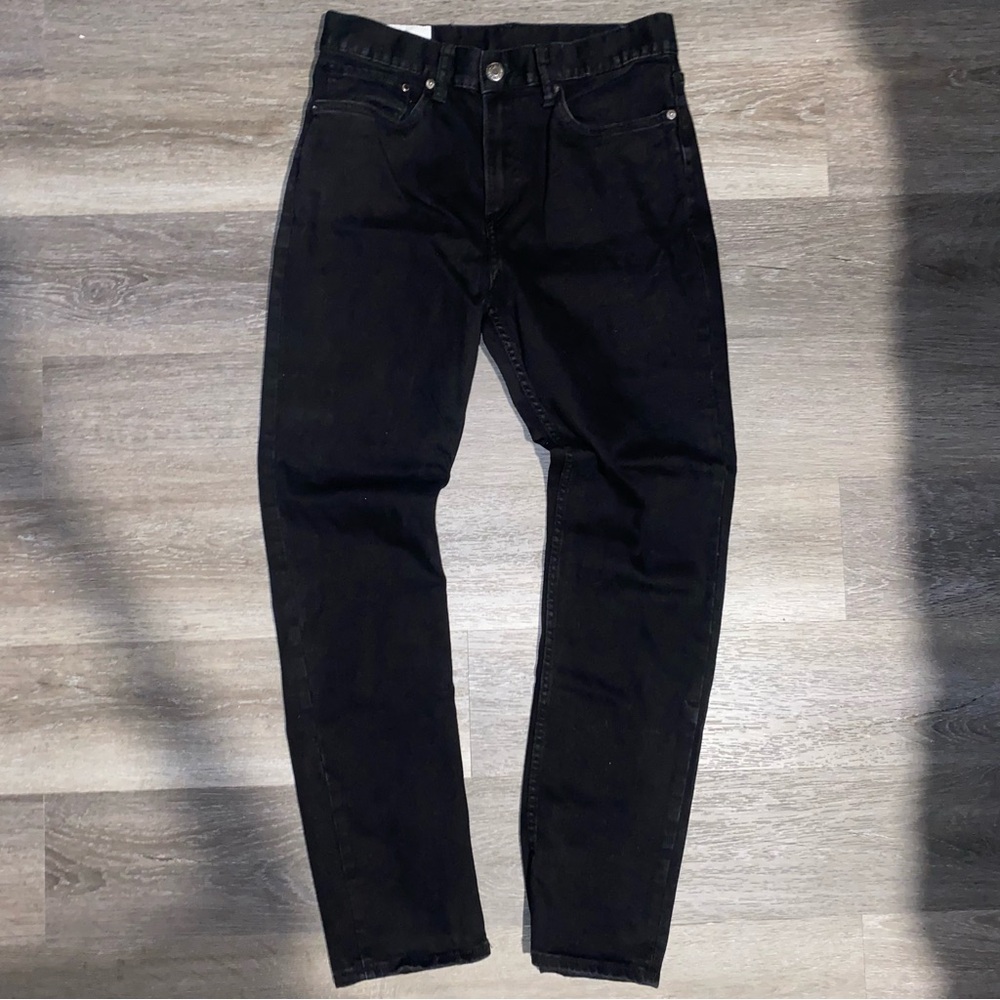 black denim slim fit jeans